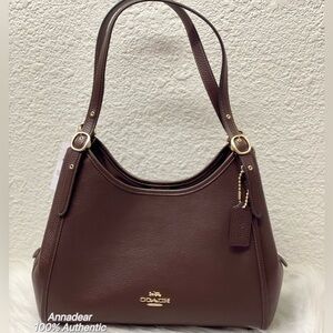 Coach Erin Shoulder Bag In pebble Leather/Gold/Maple CAQ86 NWT